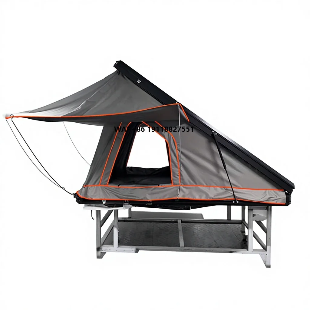 4x4 Camping Accessories 2 Person Double Layer Aluminum Hard Shell Roof Top Tent Four-season Rip-stop Waterproof Design for Sole
