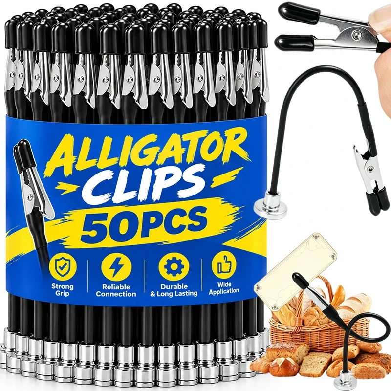 Magnetic Alligator Clips Flexible Crocodile Clamp DIY Model Airbrush Painting Stand Base Holder Tag Note Card Alloy Clip Clamp