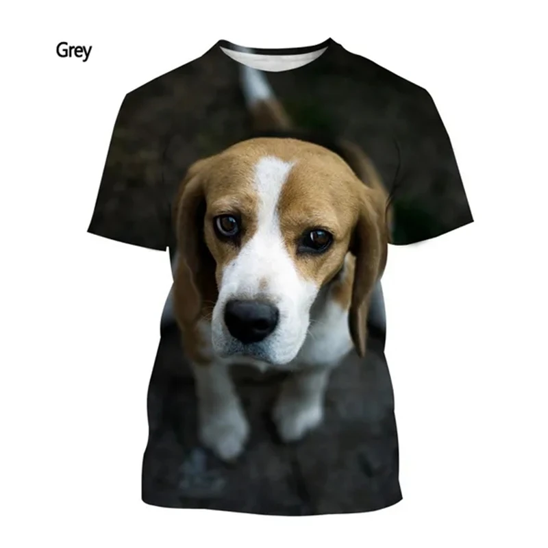 Summer New Fashion Men\'s And Women\'s 3D Printing T Shirts Animal Dog Beagle Casual Short-sleeved Street T-shirt Top Quality Tees