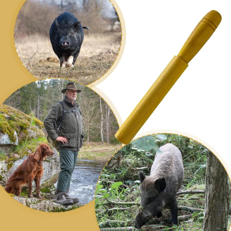 Wooden Wild Hog Caller Tool Professional Grade Boar Whistle Attracting Device With Natural Sound for Hunting Trips Adults