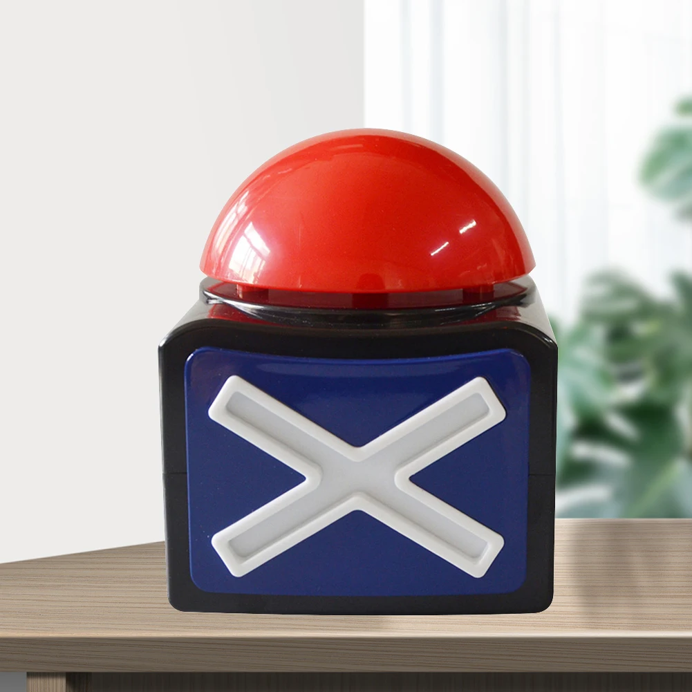 Red Buzzer Alarm Button Box with Sound and Light Alarm Sound Play Button Contest Answer Button for Contest/Game Show/ Party