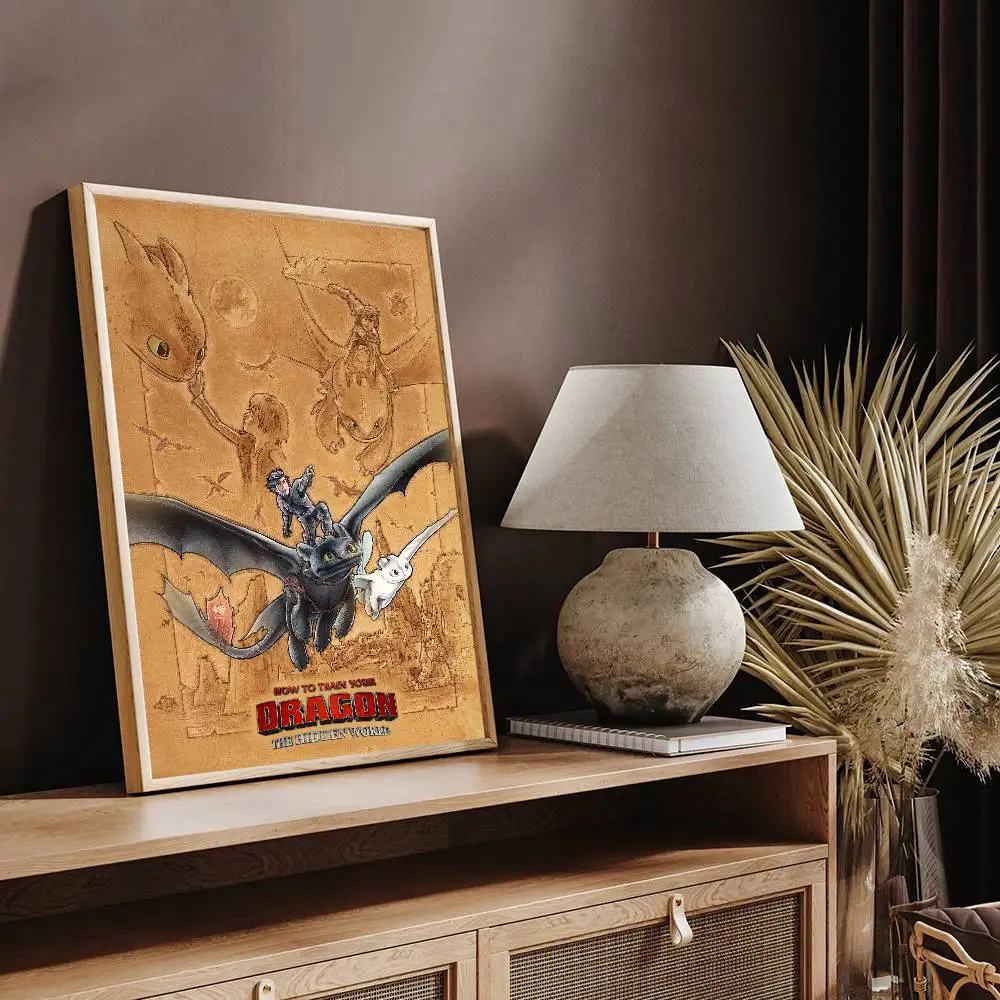 Plakaty Anime Jak Wytresować Smoka, Naklejki, Białe Papierowe Wydruki, Plakaty, Grafiki, Kawaii Dekoracja Pokoju