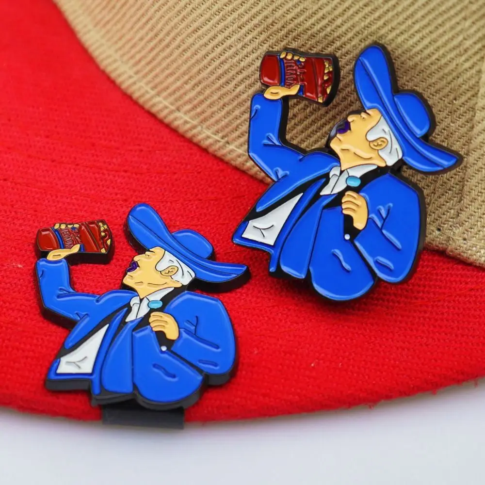 Character Era Hat Pins Crown Retro Decoration Hat Enamel Brooches Metal Drink Mexico Hat Clip Clothing Accessories