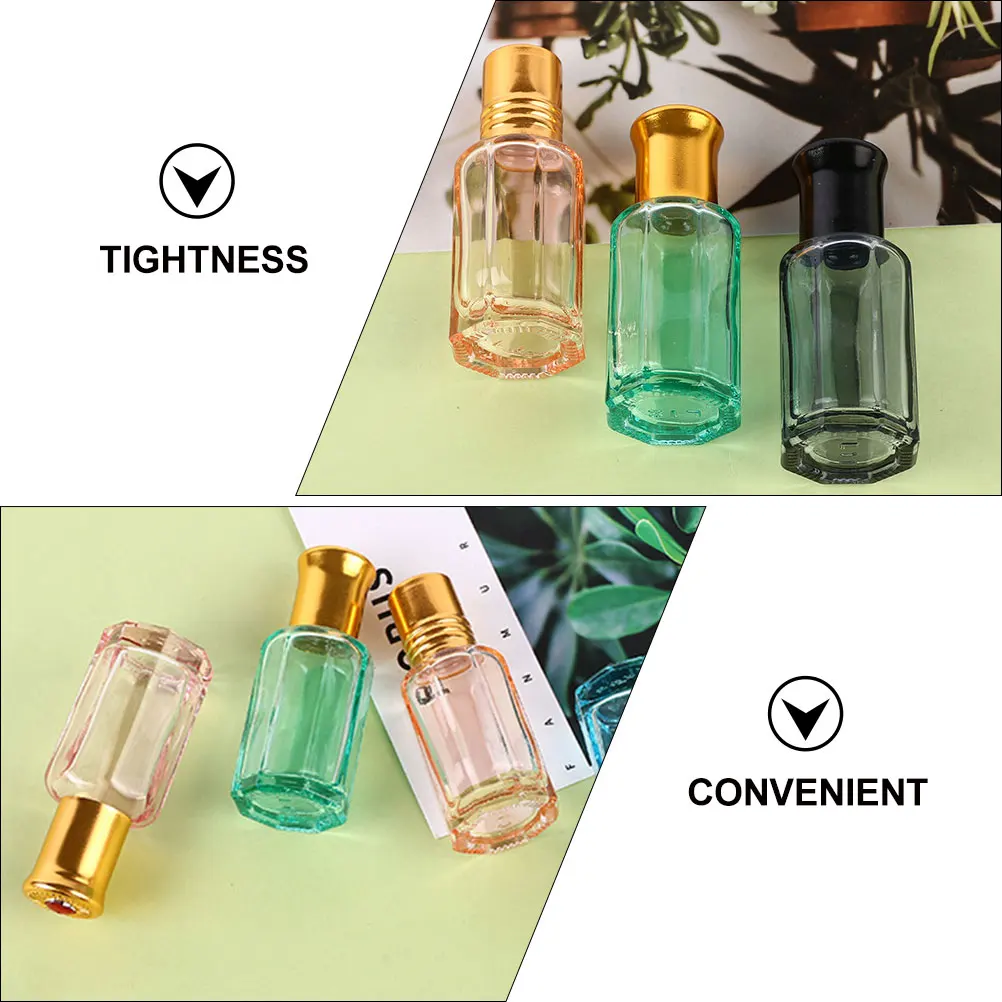 

6Pcs Refillable Glass Roller Bottles Leak Proof Perfume Essential Oil Travel Dispenser Roller Bottle Travel Bottle