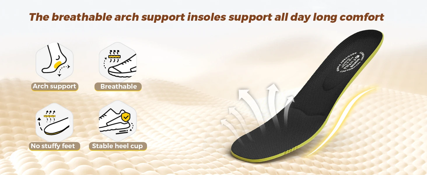 FitVille Sports Sneakers Extra Breiter Zehenbereich Laufschuhe Atmungsaktive Dämpfung Joggingschuhe für Herren Komfort Bogenunterstützung Rutschfest – Detail 5