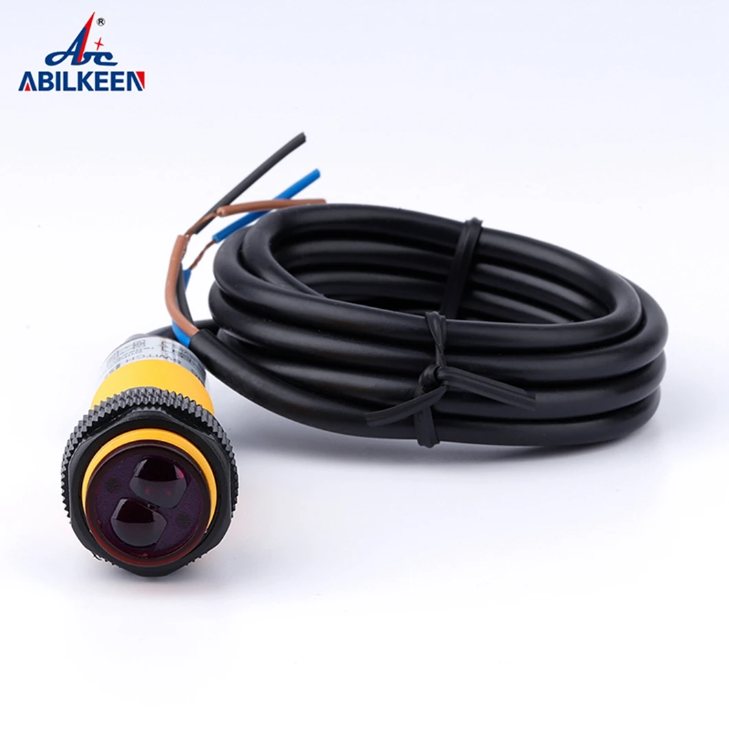 ABILKEEN E3F-DS10 18MM Diffuse Type Photoelectric Sensor Switch with 2-10CM Adjustable Detection Distance NPN/PNP NO/NC DC6-36V
