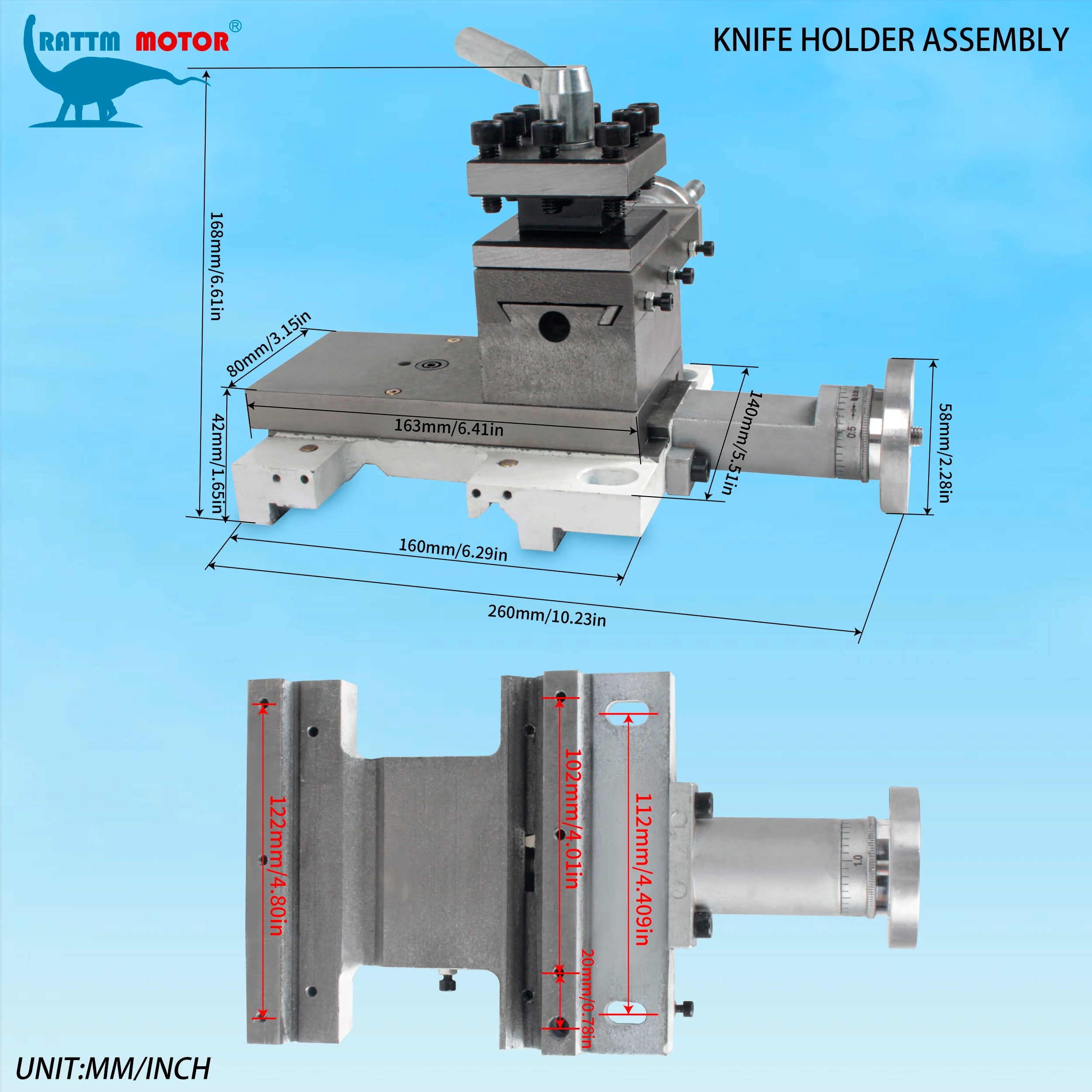 Lathe Square knife Tool holder assembly For CD-210V MX-210V WM-210V Lathe Part Accessories