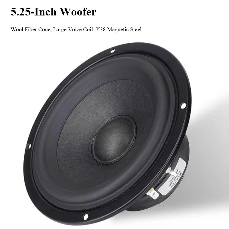 HIFI Passive Speaker 5.25 Inch 2-Way Crossover 120W Output Power 1.25 Inch Tweeter Home Wooden Passive Bookshelf Speaker