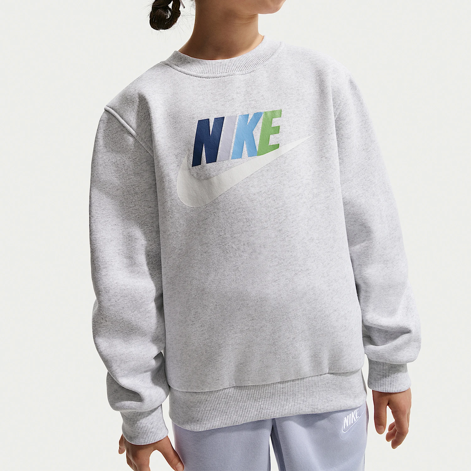 

Оригинальная зимняя детская толстовка Nike с круглым вырезом и принтом FD2992-052