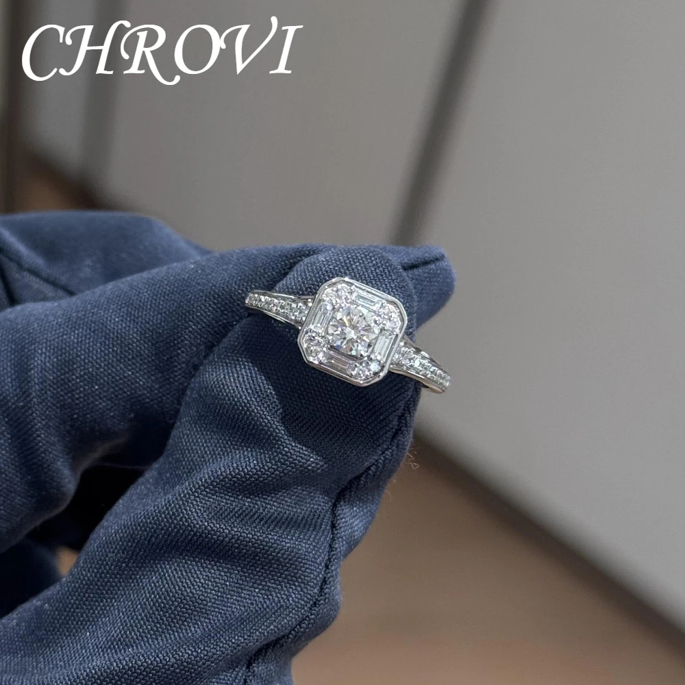 Retro 925 silver new small square diamond-set eight-pointed arrow zirconia open ring for women - wedding band