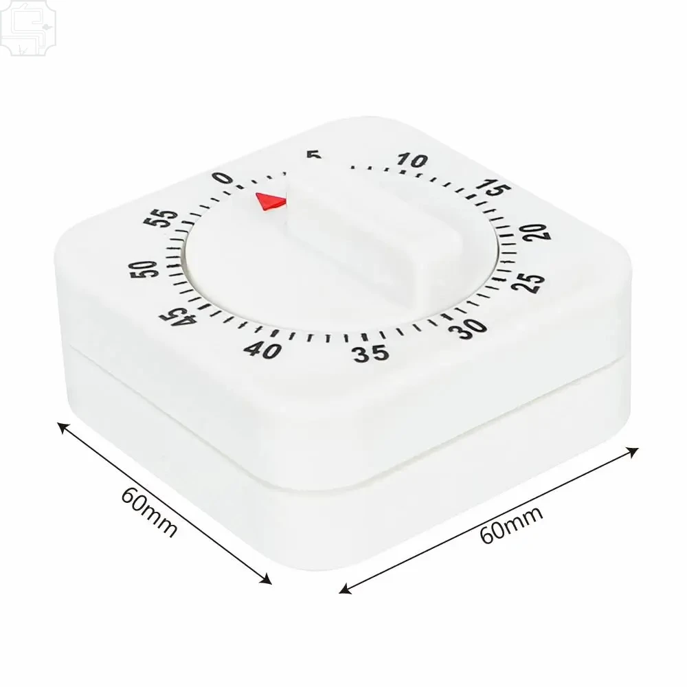 HILIFE Practical 60 Minutes Kitchen Timer Cooking Tools White Square Mechanical Timer Countdown Alarm Reminder gallery 4