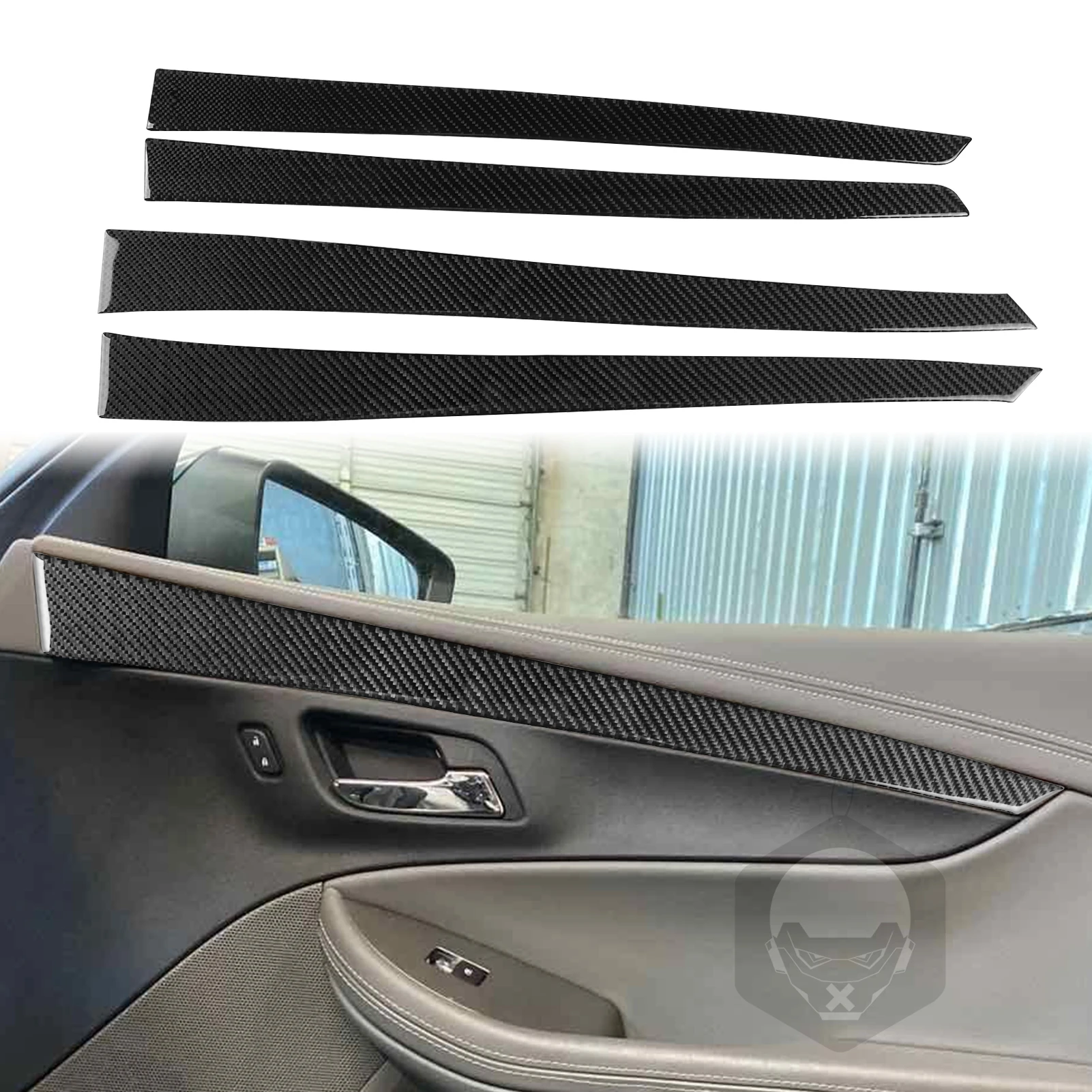 Door Plate Decoration Cover Sticker Decal for Chevrolet Impala 2014-2019 2020 2021 2022 Carbon Fiber Car Interior Accessories