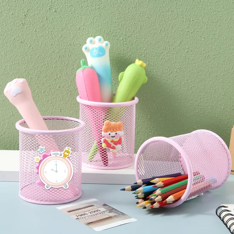 金属製の漫画のペンホルダー,多機能,文房具,学生,机の保管用