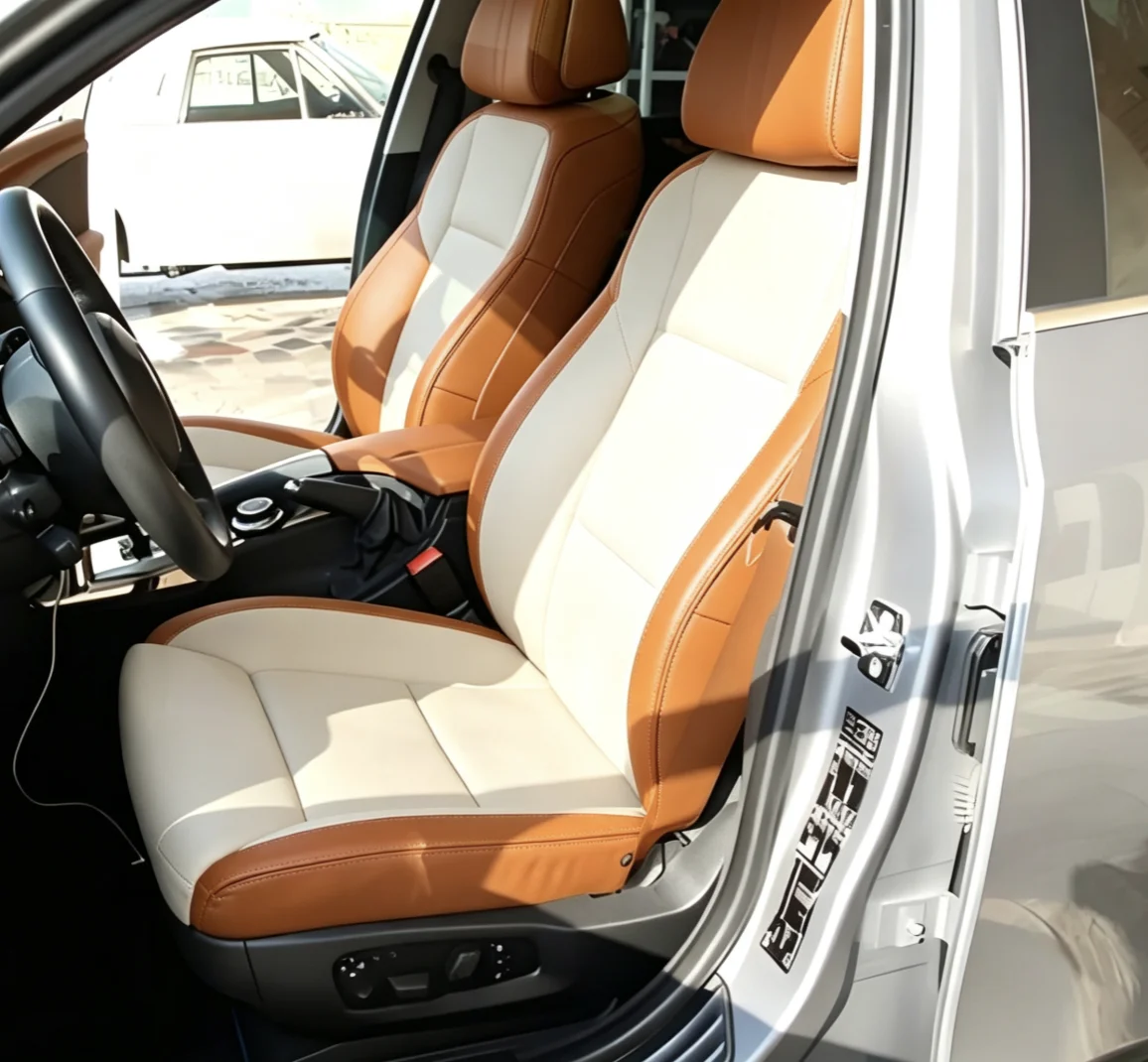 Für BMW E60 Maßgefertigte Autositzbezüge Luxuriöses Nappaleder 100% Passgenau Innenausstattung 360 ° Vollständige Abdeckung – Detail 3