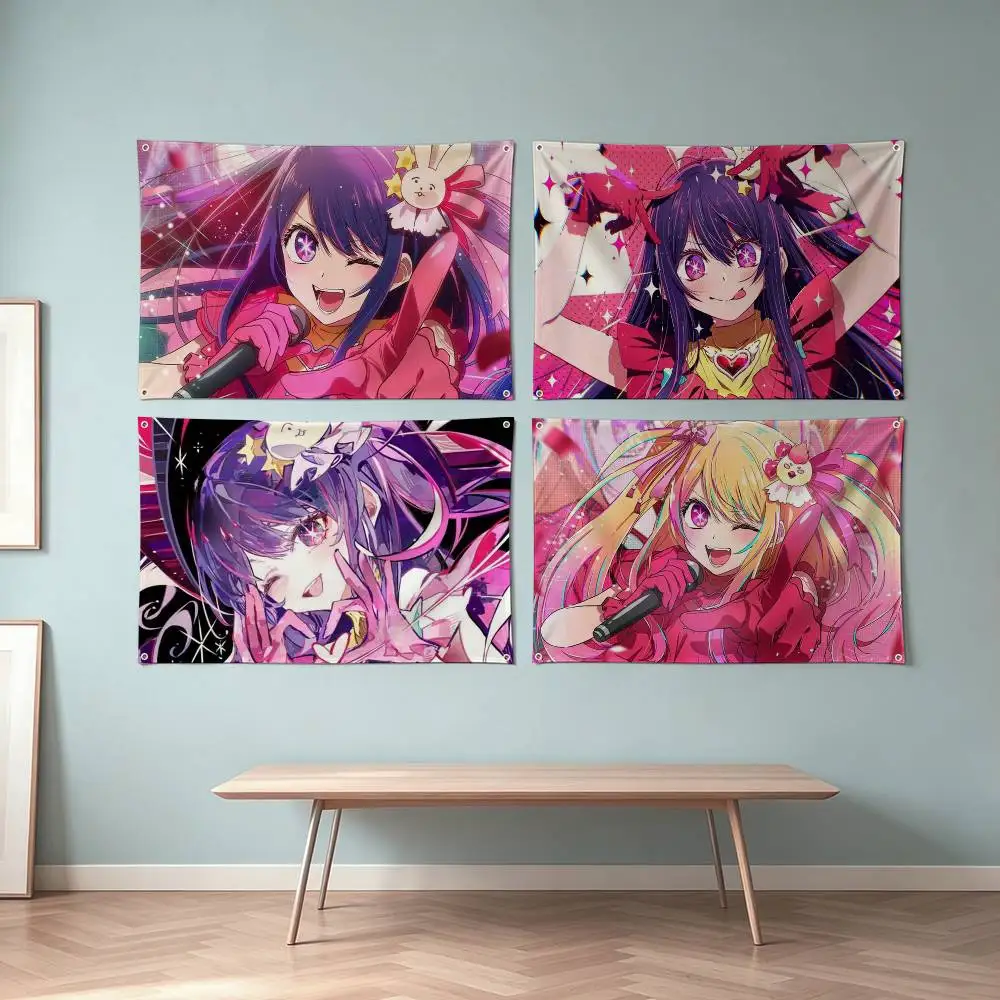 Oshi no Ko Ai H-Hoshino Flags for Bedrooms Home Decor Items Outdoor Decors Garage Decoration Flaga