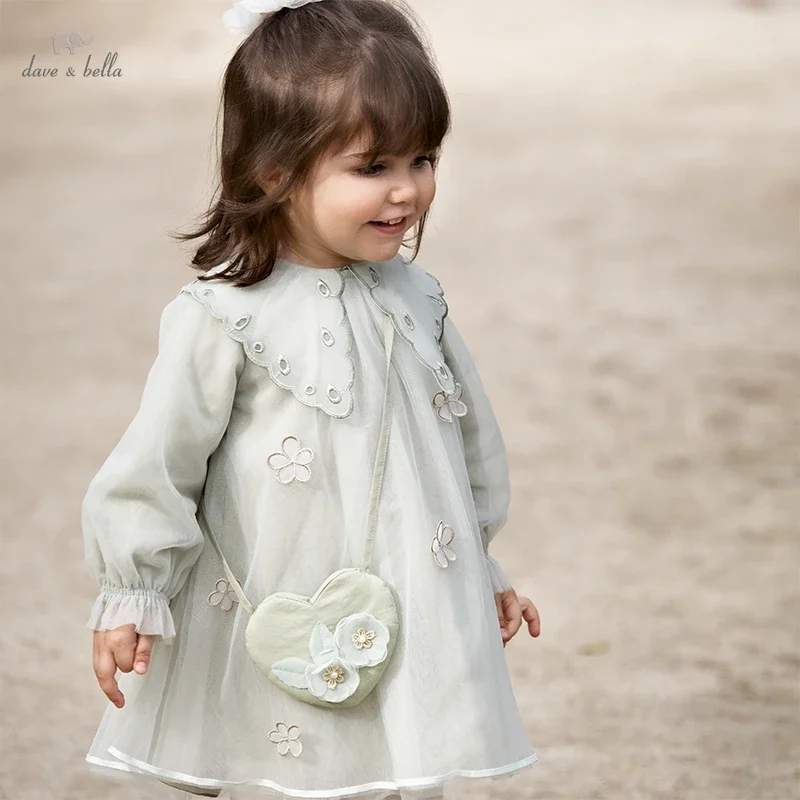 Dave Bella spring Princess baby girl dresses toddler baby girls long sleeve dress baby birthday dress with coin wallet db1233691