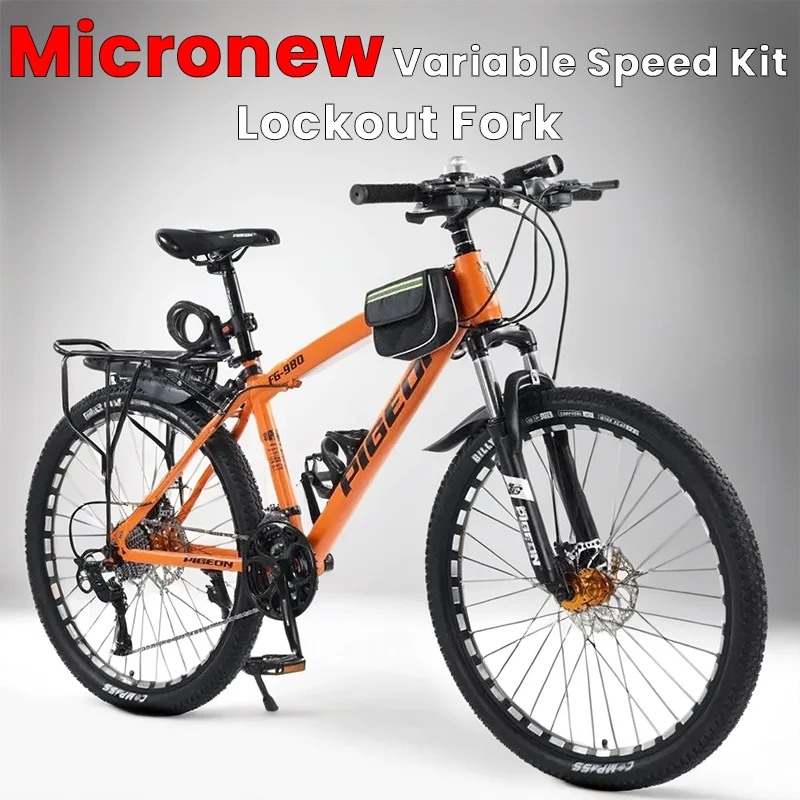 

24/26inch High carbon steel frame Mountain bike 21/24/27/30speed off-road Bicycle Double disc brake Lockout Fork variable speed