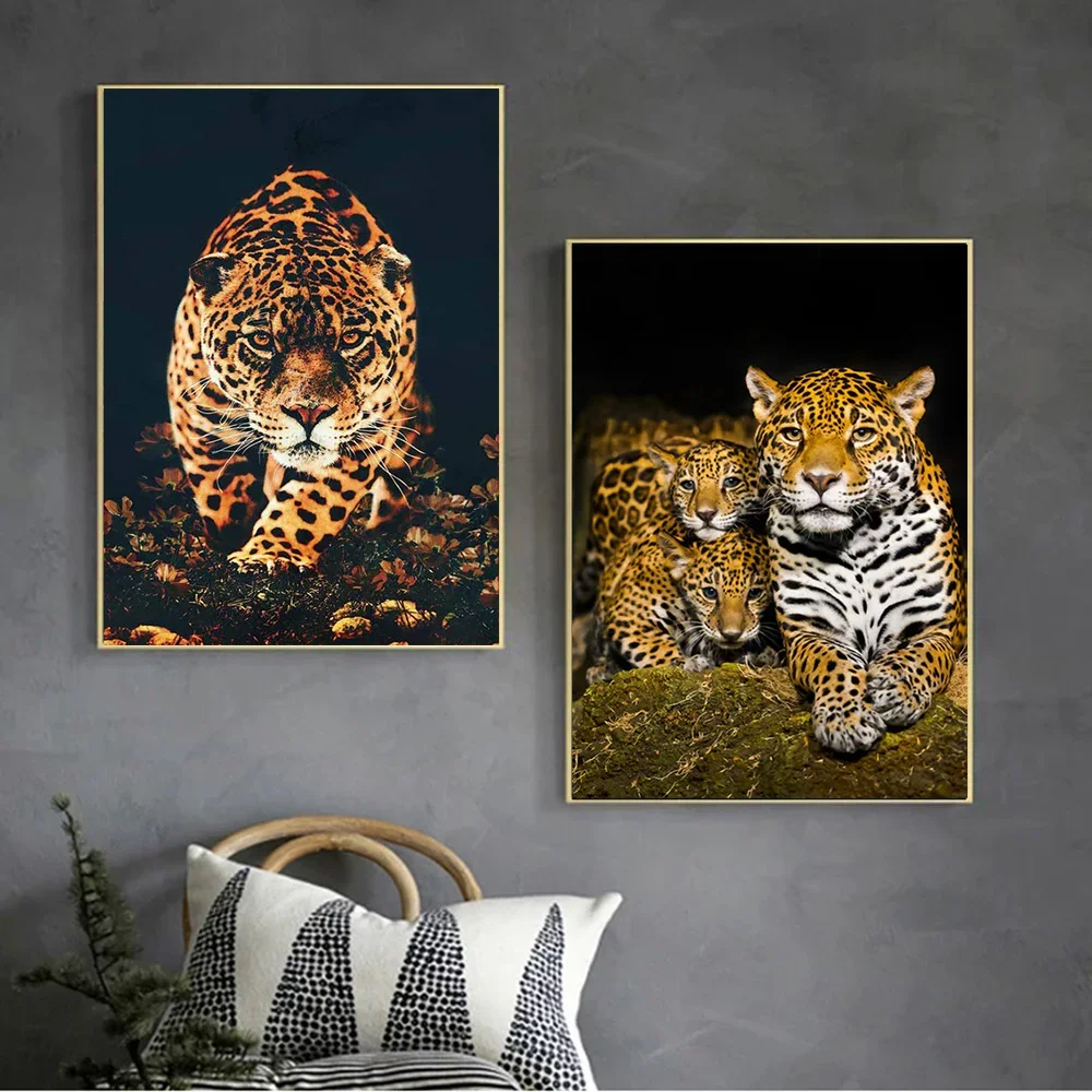 Modern Animal Art Canvas Paintings Leopard Jaguar Posters and Wild Animals Print Wall Picture for Living Room Home Decor Cuadros