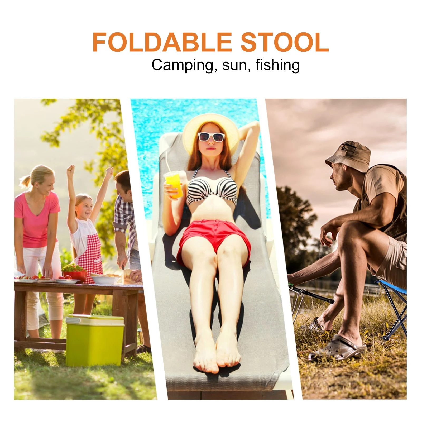 

Portable Fishing Stool Foldable Bamboo Outdoor Camping Hiking Lightweight Sturdy Step Stool Multi-Functional