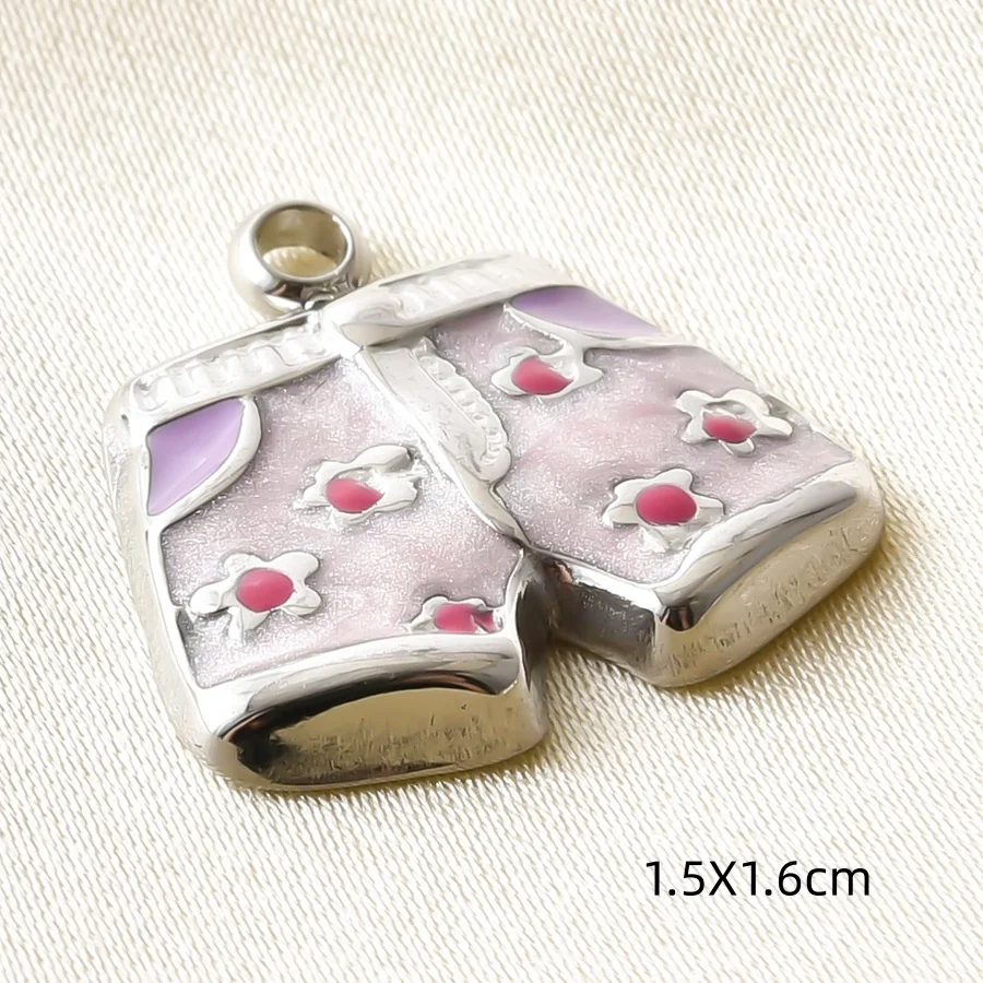 3 Stück/Set Öltropfen-Kuchen-Haartrockner Alltagsbedarf Charm Edelstahl-Anhänger für Schmuckherstellung Mädchen-Anhänger DIY Bastelbedarf – Detail 9