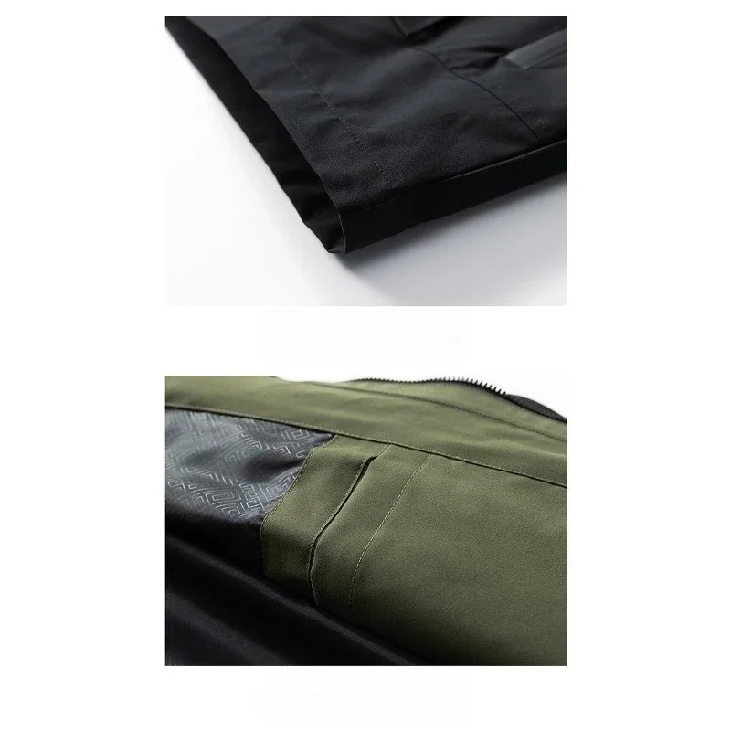 Leichte Herren-Kapuzenjacken Herbst Casual Streetwear Mode Multi-Taschen Arbeitsjacken Outdoor Wasserdichte Windjacke – Detail 16