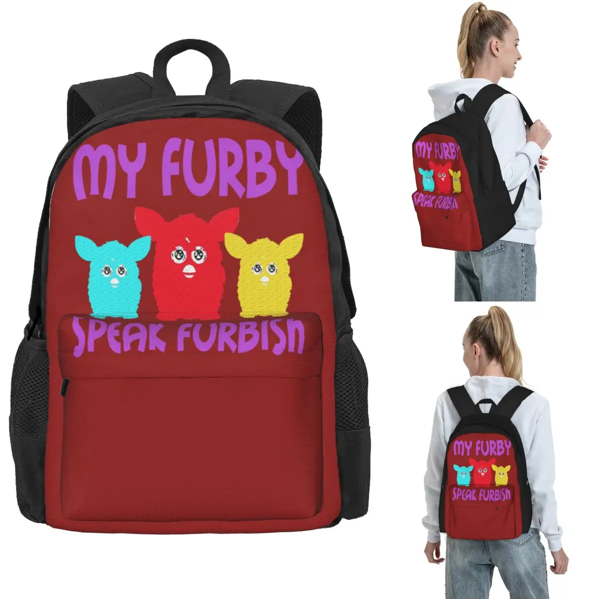 

Кошмар Фурби мультфильм робот игрушки рюкзаки для мальчиков и девочек сумка для книг большая вместимость школьные сумки дорожный рюкзак сумка