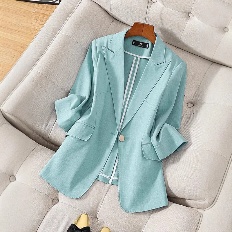 

Новый модный кардиган с V-образным вырезом на весну/лето 2025 года, деловой костюм, повседневная рабочая одежда, костюм для ведущего