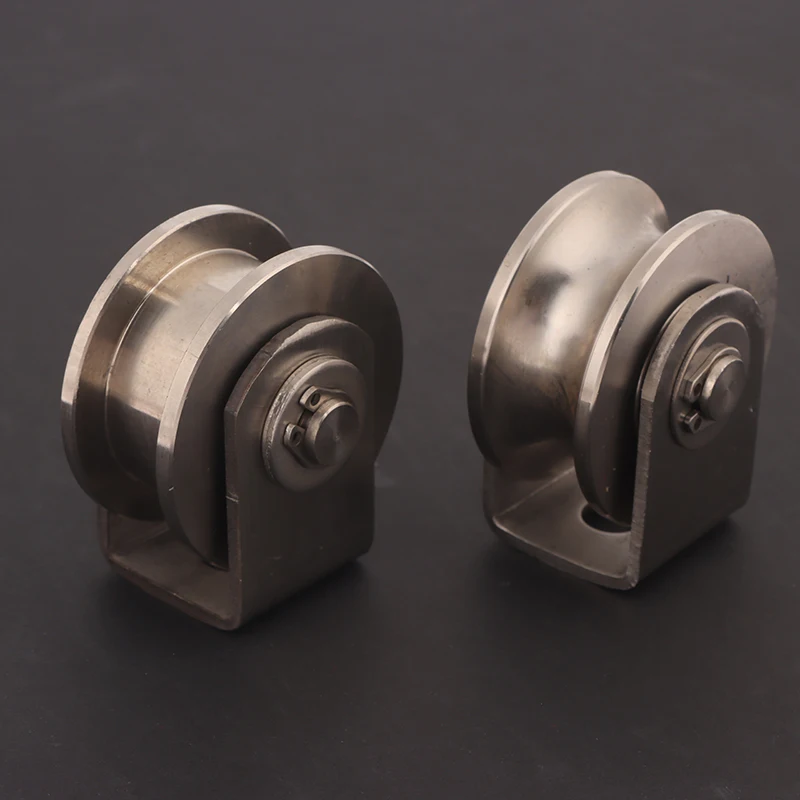 Rolo de porta de chuveiro estilo U/V/H de aço inoxidável 201 de peça única; Polia e rolamento da roda da porta deslizante; Acessório para móveis,