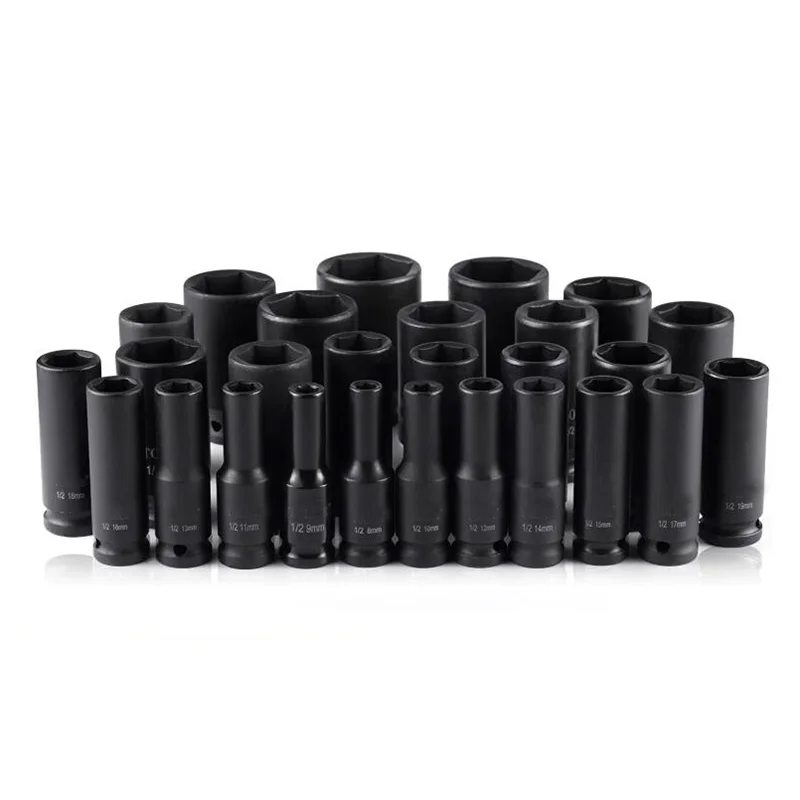 1/2 Zoll Antrieb Tiefe Schlag-Steckschlüssel 6-Kant Lang 8 9 10 11 12 13 14 15 16 17 18 19 20 21 22 23 24 27 28 29 30 32 33 34 35 36 38 41mm – Detail 3