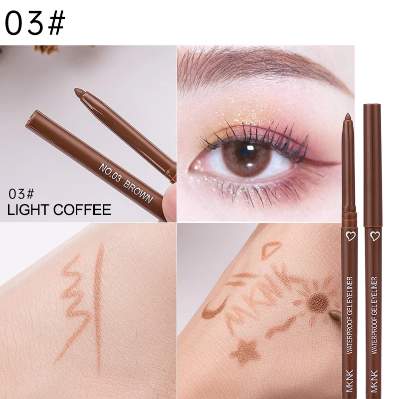 防水アイライナーペン白黒茶色長期的な速乾性ペンシル開花しない液体アイライナーゲル目メイク化粧品