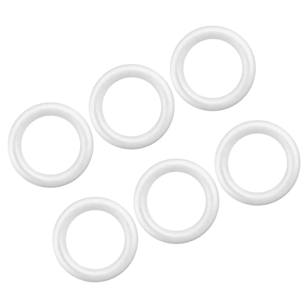 

6pcs Craft Foam Wreath Forms Round Foam Rings White Polystyrene Circles For Diy Projects Holiday Decor Wedding And Home Decorati