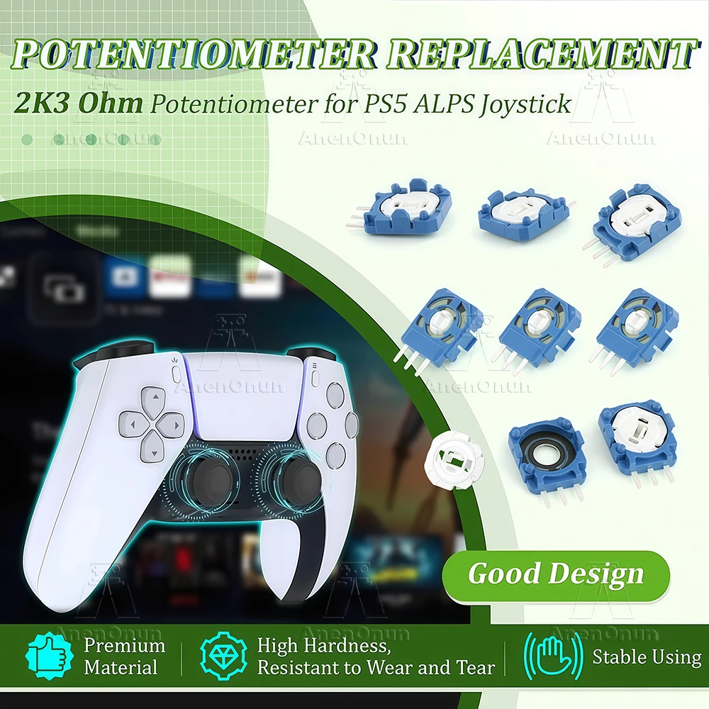 عصا التحكم ALPS الأصلية 2K3 أوم الجهد لوحدة تحكم PS5 استبدال إصلاح أجزاء ثلاثية الأبعاد عصا تناظرية الانجراف فيكس عدة-أزرق