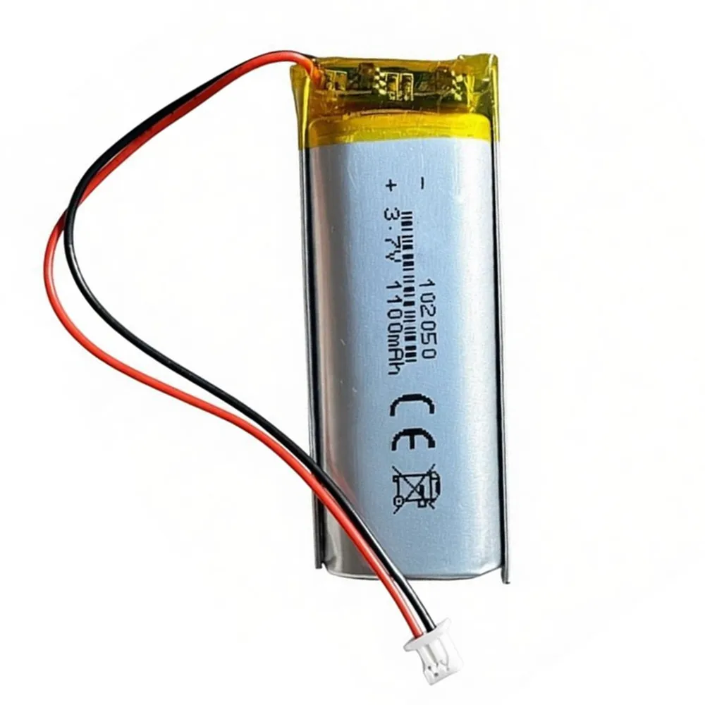 102050 3.7V 1100mAh With JST 1.25mm 2P Plug Lithium Polymer Rechargeable Battery for Beauty Instrument GPS LED Light With PCB