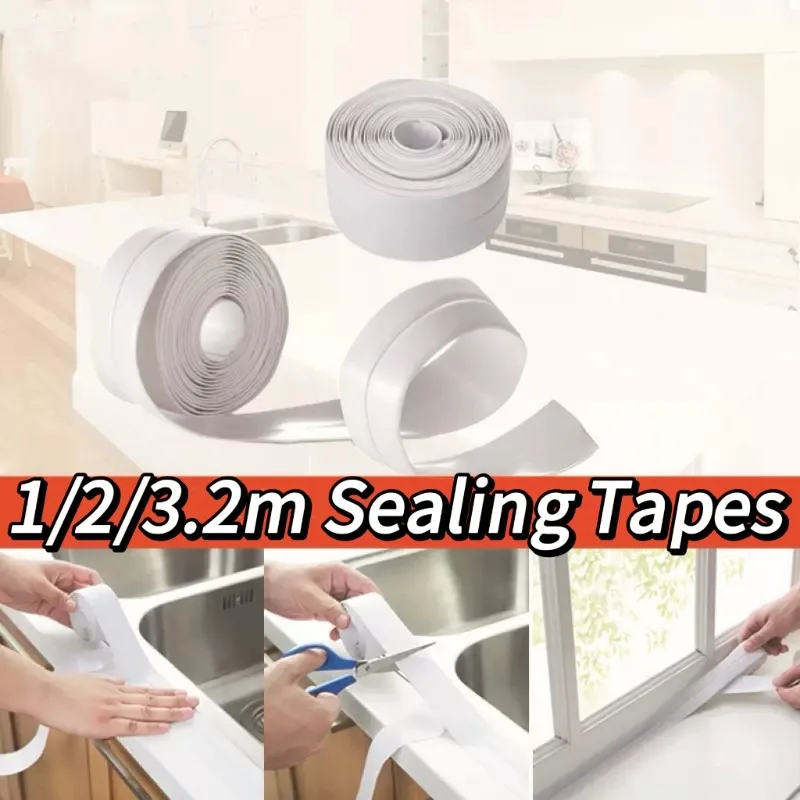 Waterproof Sealing Tape PVC Self Adhesive Bathroom Bath Wall Glue Sticker Kitchen Sink Caulk Mold Proof Seal Covering Tape Strip