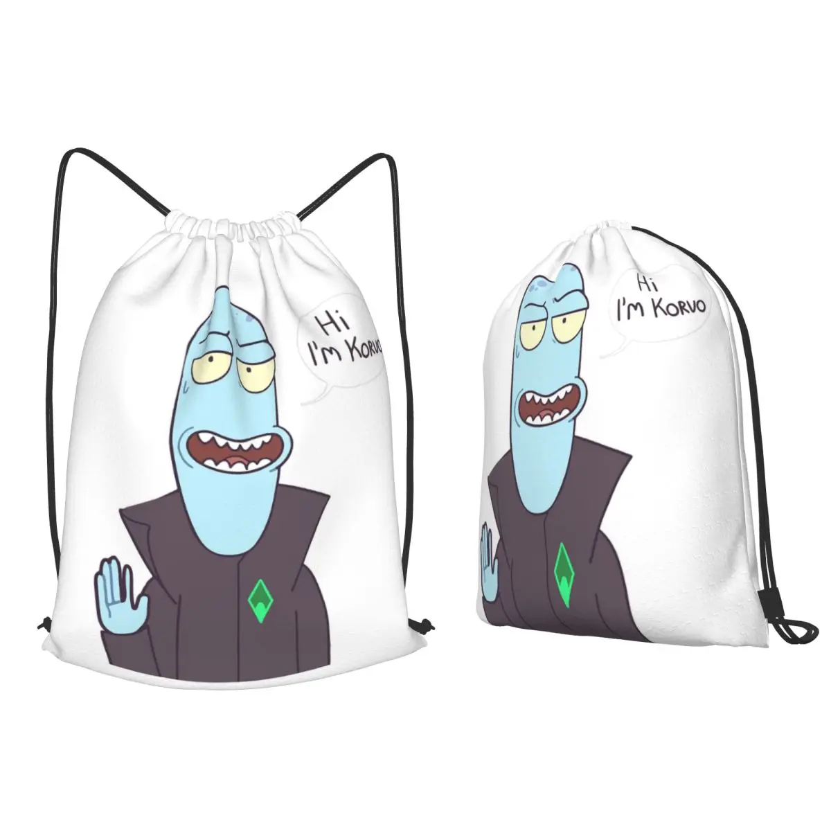 Cartoon Solar Opposites Funny Korvo Backpacks Multi-function Drawstring Bags Shoes Bag Book Bags for Man Woman School
