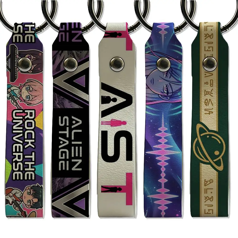 Anime Alien Stage Simple Keychain Lightweight Key Ring Backpack Charm Card Holder