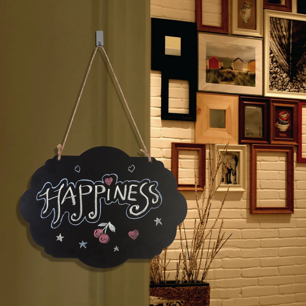 

3pcs Mini Wooden Double-Sided Message Board Small Blackboard For Home Restaurant Office Creative Decorative Pendant