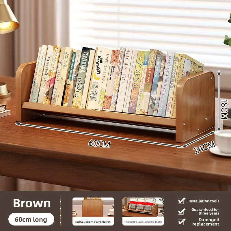Durable Bookshelf desktop shelf vertical solid wood simple small desk bedside book window sill bookcase bookcase