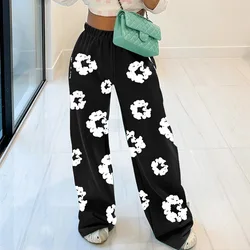 new summer fashion women's printed pants floral loose casual sweatpants plus size street wear trousers for women