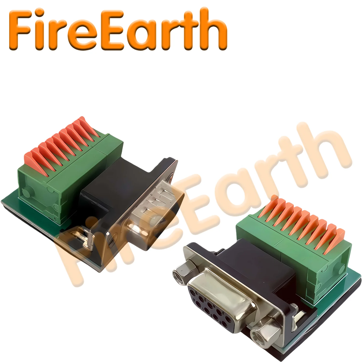 DB9 to RS485 RS422 Serial Port Terminal Block 9-pin Male to 9-pin Spring Terminal Block Push-Button Solderless Adapter