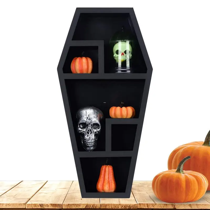 3 Coffin Shelf Horror Shelve Casket Decoration Wall Hanging Makeup Organizer Scary Rack For Display Living Room Home Accessories