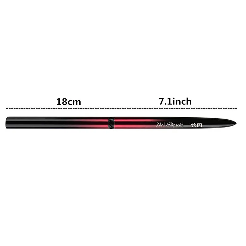 4Style Black Red Gradient Handle Nail Drawing Brushes Manicure Lines Painting UV Gel Extension Builder Drawing Pen