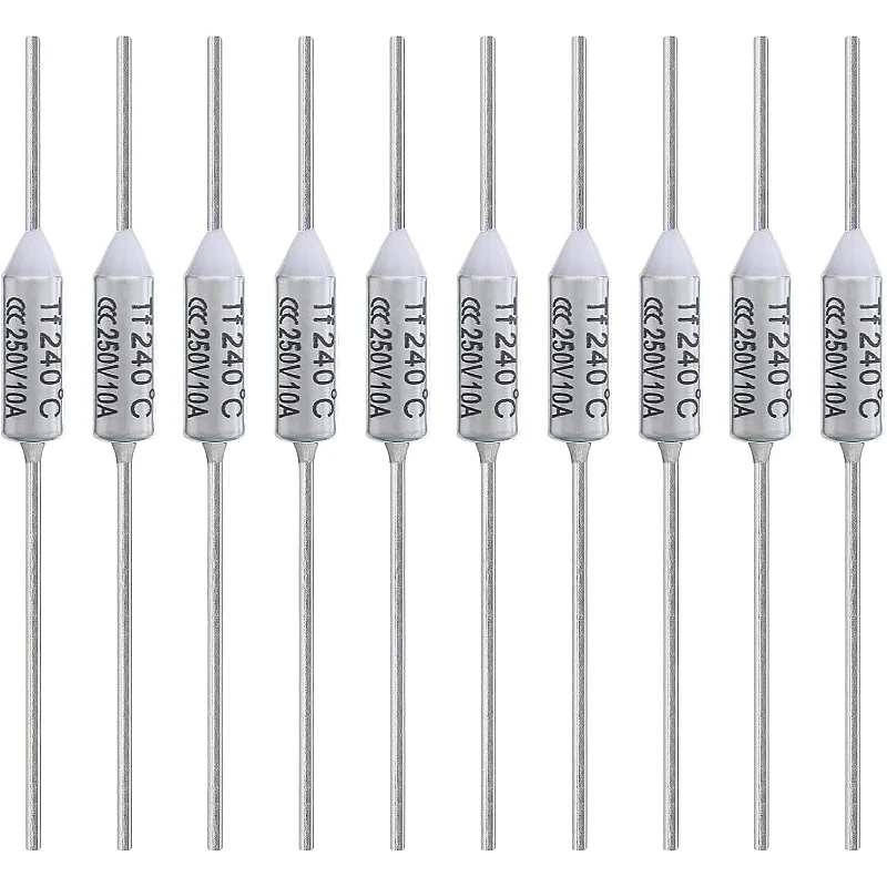 

Pack of 10 Thermal Fuses TF 240 Degrees Celsius 10 A 250 V AEC240E Temperature Fuse 240 °C Thermal Fuses