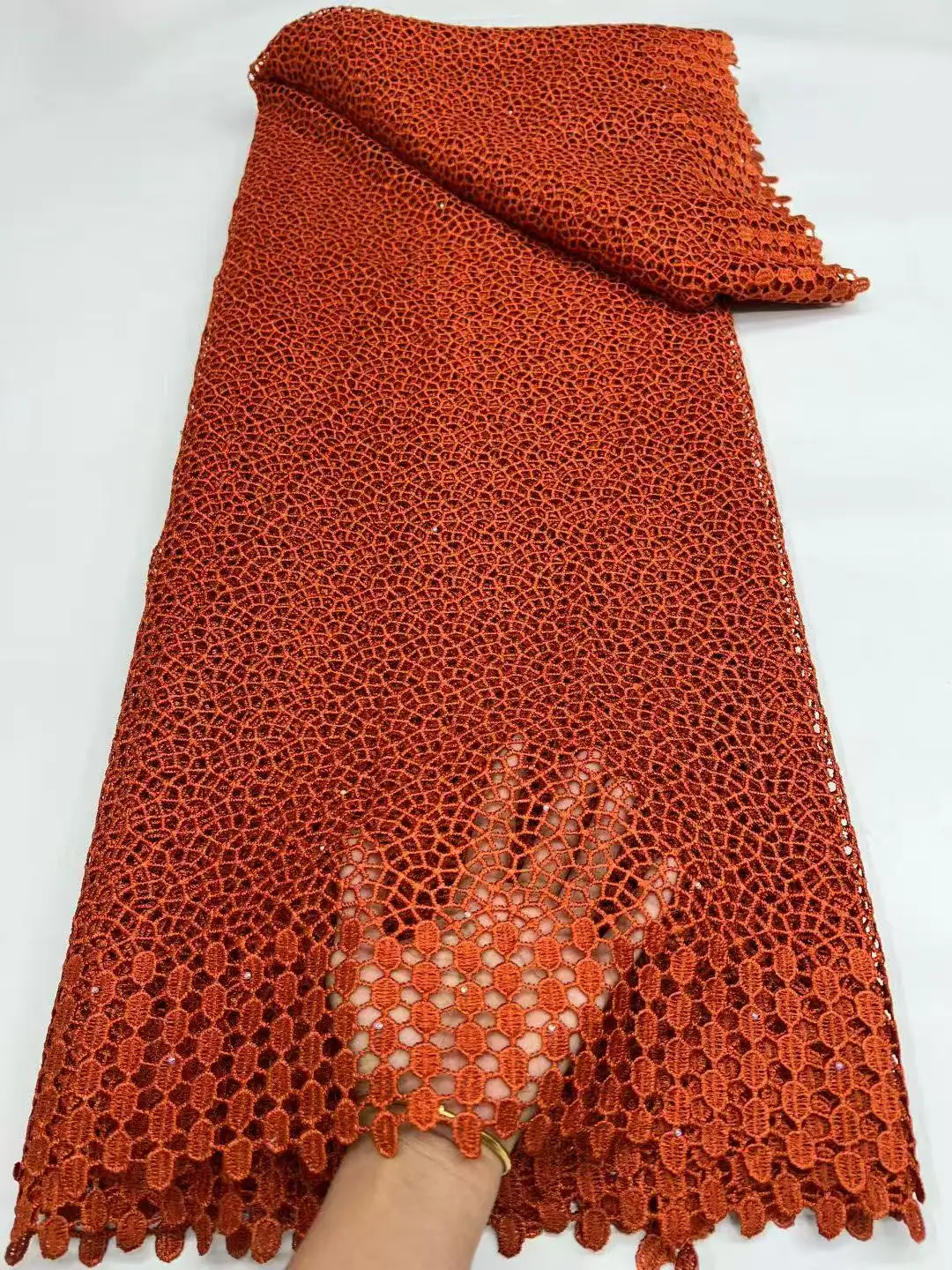 

luxury African Guipure Cord Lace Fabric 2026 High Quality Nigerian Water Soluble Lace Fabrics 5 Yards For Wedding Dresses Party