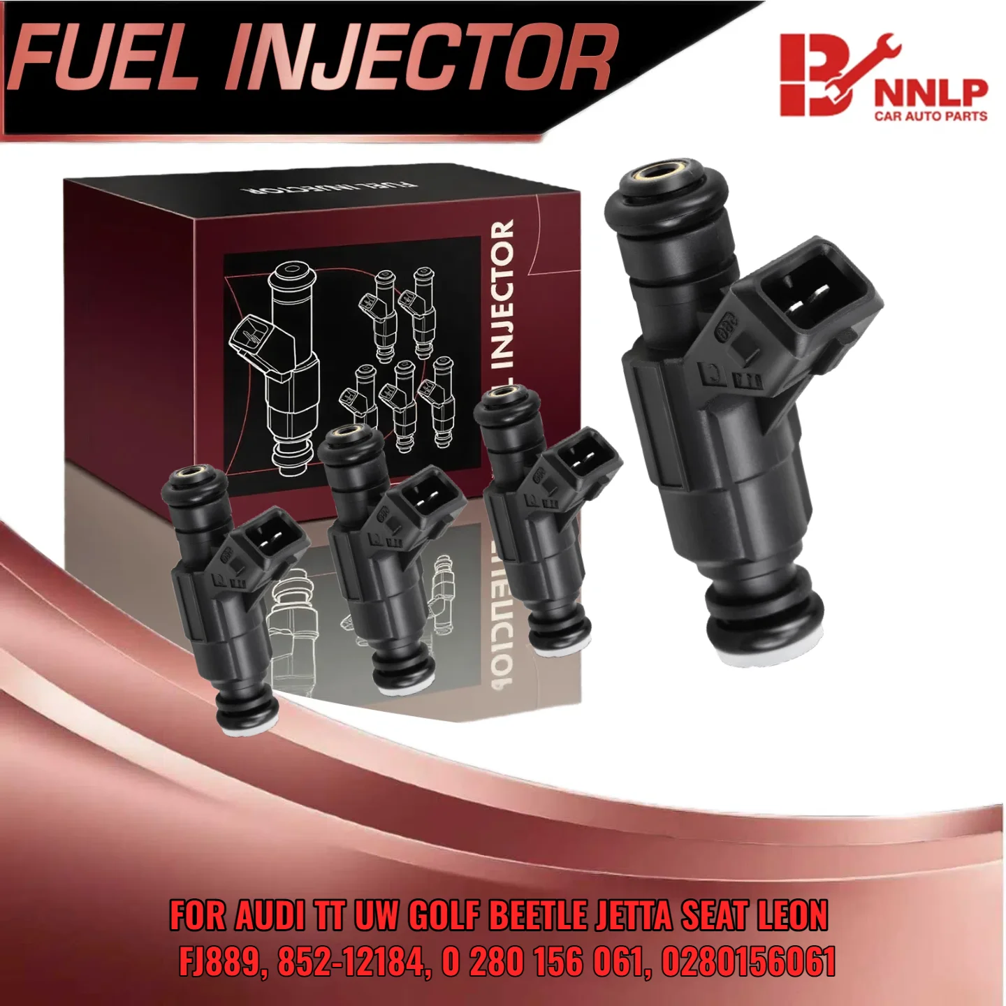 

Для Audi TT для Volkswagen Golf Jetta Beetle комплект топливных форсунок 4 шт. 18T FJ889 0280156061