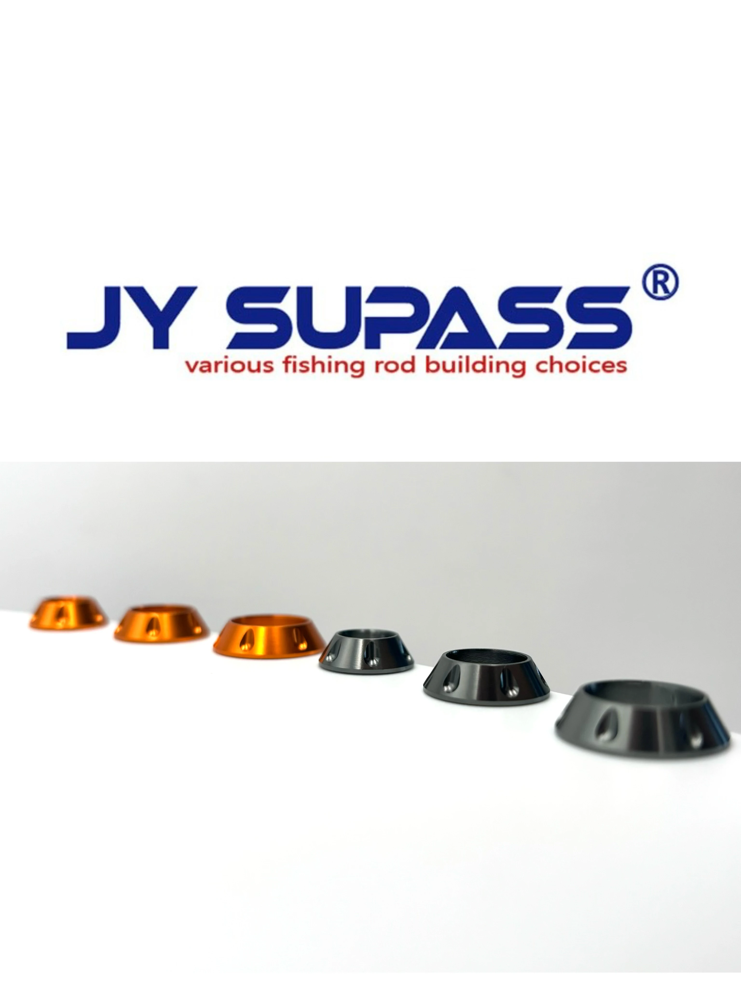 JY SUPASS 5pcs fishing rod custom trim rings Diy fishing rod repair aluminum winding check