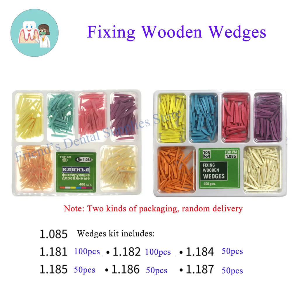 مجموعة أسافين خشبية من خشب القيقب للأسنان TOR VM 4 ألوان أو 6 ألوان تثبيت خشبي مجموعة إسفين بين الأسنان مواد ترميم لعيادة الأسنان #6