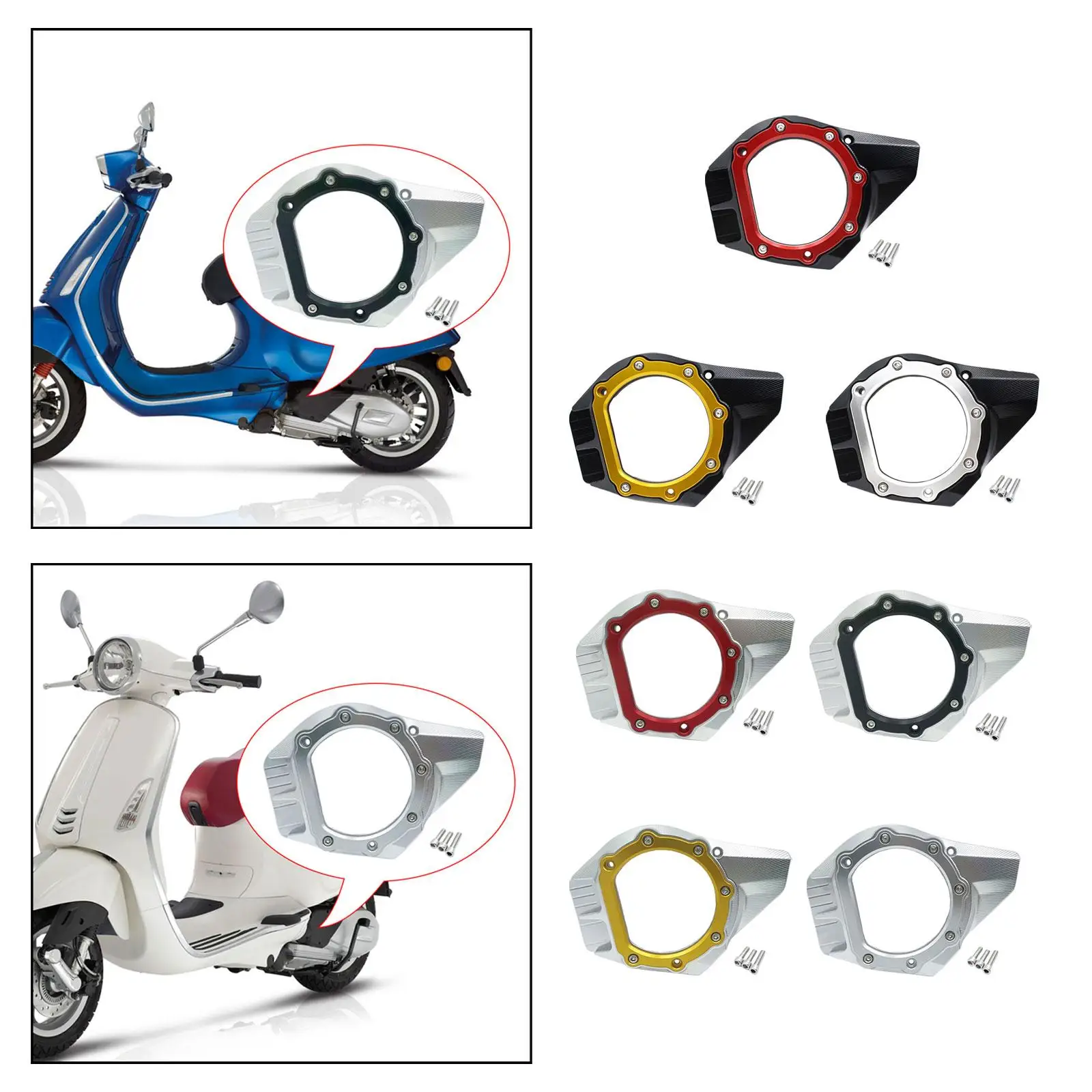 

Крышка воздухозаборника для мотоцикла с смотровым стеклом, крышка двигателя для Vespa Primavera Sprint 125 150 Iget ABS