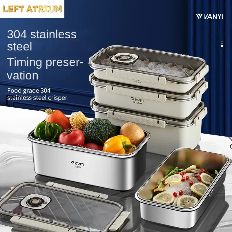 Steel Crisper Sealed Dumpling Box, Food Grade Lunch Box, Refrigerator, Frozen Household, Dumpling Box, wonton Storage Box