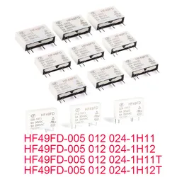 10Pcs/5pcs 100% NEW HF49FD-005-1H11 HF49FD-012-1H11T HF49FD-024-1H12T HF49FD-005 012 024 1H11 1H12 5A HF49FD Relay 5V 12V 24V DC